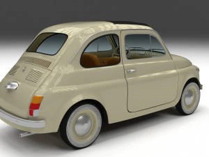 fiat 500d nuova 1960 with interior hdri 3D Model