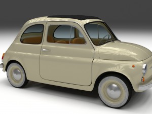 fiat 500d nuova 1960 with interior hdri 3Dモデル
