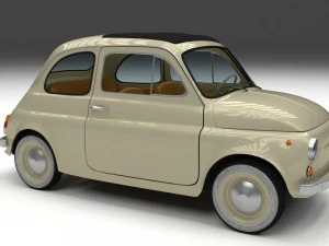 fiat 500d nuova 1960 with interior hdri 3D Model