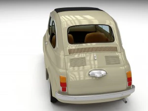 fiat 500d nuova 1960 with interior hdri 3D Model