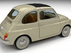 fiat 500d nuova 1960 with interior hdri 3D Model