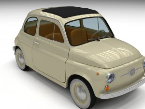 fiat 500d nuova 1960 with interior hdri 3D Model
