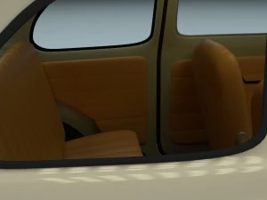 fiat 500d nuova 1960 with interior hdri 3D Model