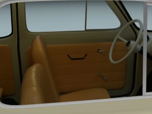 fiat 500d nuova 1960 with interior hdri 3D Model