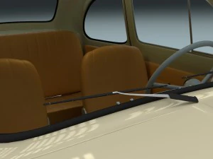 fiat 500d nuova 1960 with interior hdri 3D Model