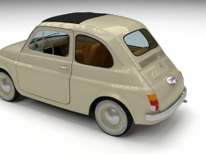 fiat 500d nuova 1960 with interior hdri 3D Model