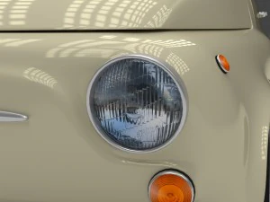 fiat 500d nuova 1960 with interior hdri 3D Model