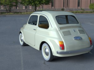 fiat 500d nuova 1960 with interior hdri 3Dモデル