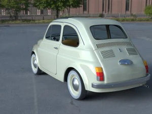 fiat 500d nuova 1960 with interior hdri 3D Model