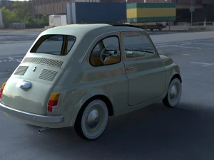 fiat 500d nuova 1960 with interior hdri 3D Model
