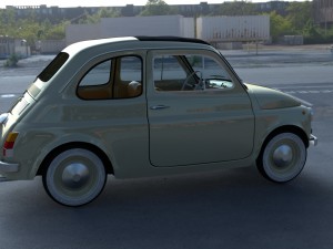fiat 500d nuova 1960 with interior hdri 3Dモデル