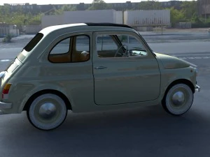 fiat 500d nuova 1960 with interior hdri 3D Model