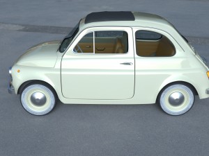 fiat 500d nuova 1960 with interior hdri 3Dモデル