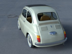 fiat 500d nuova 1960 with interior hdri 3Dモデル