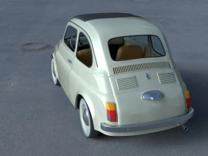 fiat 500d nuova 1960 with interior hdri 3D Model