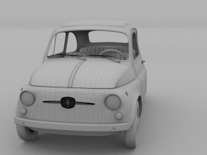 fiat 500d nuova 1960 with interior hdri 3Dモデル