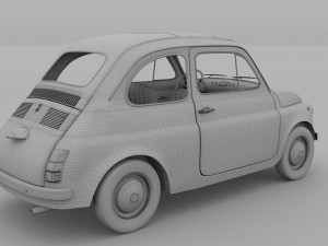 fiat 500d nuova 1960 with interior hdri 3Dモデル