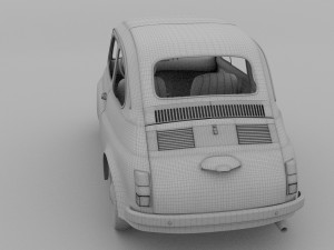 fiat 500d nuova 1960 with interior hdri 3Dモデル