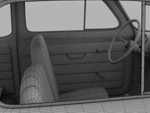 fiat 500d nuova 1960 with interior hdri 3D Model