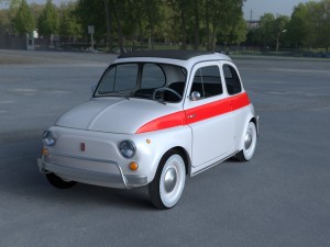 fiat 500 nuova sport 1958 with interior hdri 3d mo Modèle 3D