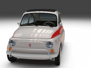 fiat 500 nuova sport 1958 with interior hdri 3d mo Modèle 3D