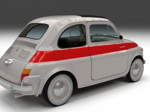 fiat 500 nuova sport 1958 with interior hdri 3d mo Modèle 3D