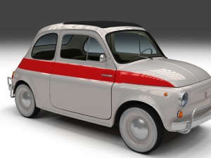 fiat 500 nuova sport 1958 with interior hdri 3d mo Modèle 3D