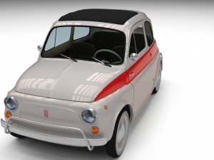 fiat 500 nuova sport 1958 with interior hdri 3d mo Modèle 3D