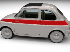fiat 500 nuova sport 1958 with interior hdri 3d mo Modèle 3D