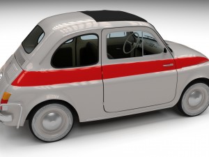 fiat 500 nuova sport 1958 with interior hdri 3d mo Modèle 3D