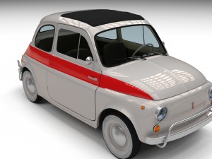 fiat 500 nuova sport 1958 with interior hdri 3d mo Modèle 3D