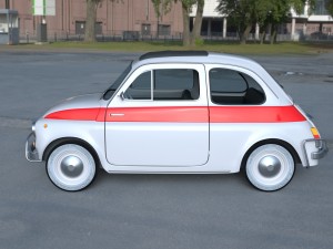 fiat 500 nuova sport 1958 with interior hdri 3d mo Modèle 3D