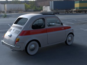 fiat 500 nuova sport 1958 with interior hdri 3d mo Modèle 3D