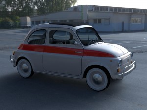 fiat 500 nuova sport 1958 with interior hdri 3d mo Modèle 3D