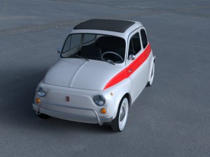 fiat 500 nuova sport 1958 with interior hdri 3d mo Modèle 3D