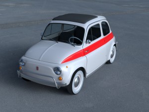 fiat 500 nuova sport 1958 with interior hdri 3d mo Modèle 3D