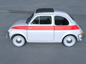 fiat 500 nuova sport 1958 with interior hdri 3d mo Modèle 3D