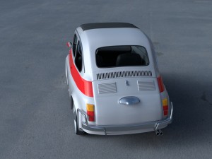 fiat 500 nuova sport 1958 with interior hdri 3d mo Modèle 3D