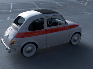 fiat 500 nuova sport 1958 with interior hdri 3d mo Modèle 3D