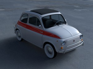 fiat 500 nuova sport 1958 with interior hdri 3d mo Modèle 3D