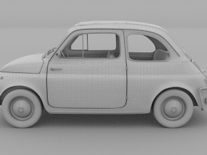 fiat 500 nuova sport 1958 with interior hdri 3d mo Modèle 3D
