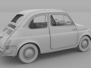 fiat 500 nuova sport 1958 with interior hdri 3d mo Modèle 3D