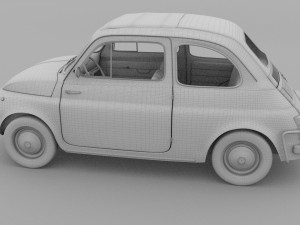 fiat 500 nuova sport 1958 with interior hdri 3d mo Modèle 3D