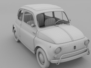 fiat 500 nuova sport 1958 with interior hdri 3d mo Modèle 3D