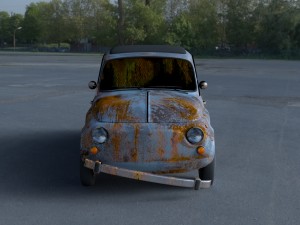 fiat 500 nuova 1957 rusty hdri Model 3D