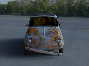 fiat 500 nuova 1957 rusty hdri 3D Model