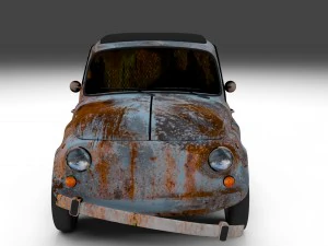 fiat 500 nuova 1957 rusty hdri 3D Model