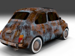 fiat 500 nuova 1957 rusty hdri Model 3D