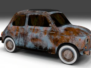 fiat 500 nuova 1957 rusty hdri 3D Model