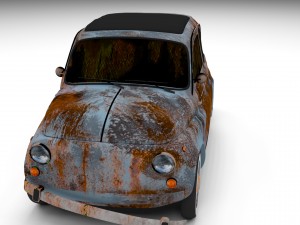 fiat 500 nuova 1957 rusty hdri Model 3D